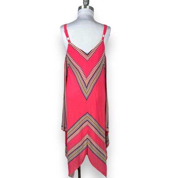 Luxology asymmetrical dress multi color chevron pattern size 10 large - Picture 6 of 7